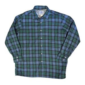 American Hero Vintage Flannel Quilt Button Shacket Men's Large or XL Barn Chore